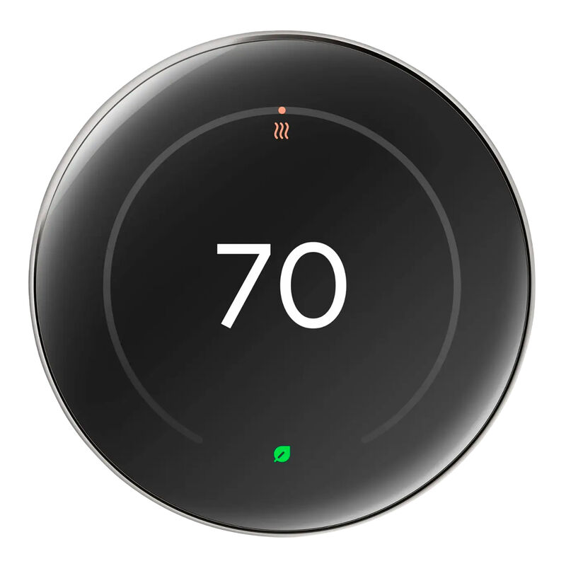Google Nest Learning Thermostat (4th gen) with Nest Temperature Sensor (2nd gen) - Polished Silver