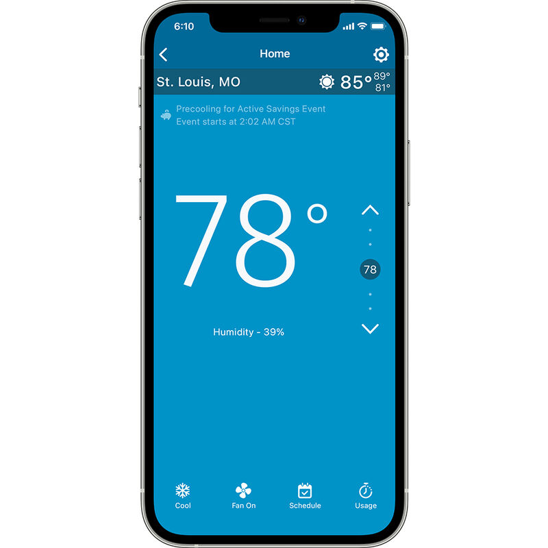 Sensi Touch smart thermostat Black